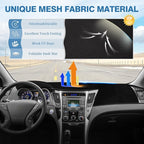 FIILINES Dash Cover for Hyundai Sonata 2011-2014, Dashboard Cover Sonata Accessories Suede Dash Cover Mat Sunshade Anti-Slip 