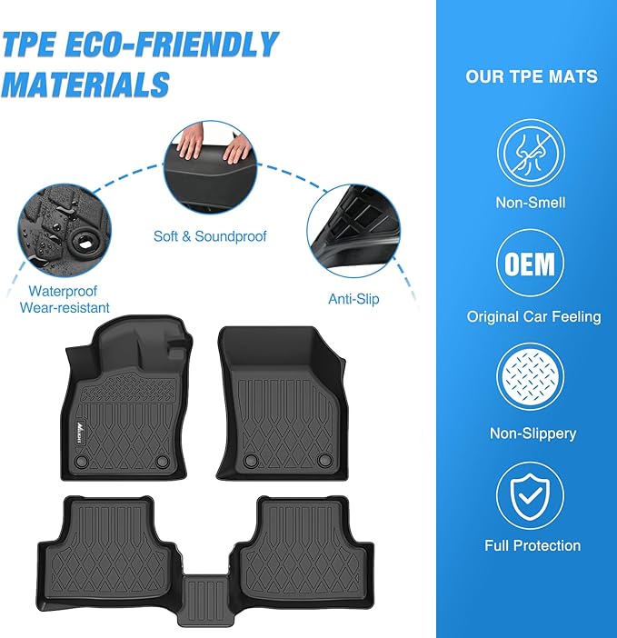 Nilight TPE Floor Mats for Volkswagen VW Golf Alltrack Golf GTI Golf R Golf Sportwagen MK7 2015 2016 2017 2018 2019 2020 2021, All Weather Custom Fit Heavy Duty Floor Liners