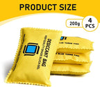 4Pcs Silica Gel Packets for Storage, 200g Each Color Indicating Dehumidifier Bags, Reusable Desiccant Packs for Closets,