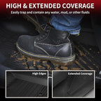 LASFIT Floor Mats for Toyota Tacoma 2016-2023 Double Cab (Only for Automatic) All Weather Custom Fit Floor Liner for Tacoma SR/SR5/TRD/Limited/Trail TPE Mats Front&Rear 2 Row Car Mats, Black