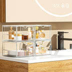 Acrylic Makeup Organizer, 4 Pack Drawer Organizer - Transparent Desktop Storage for Cosmetics, Office Supplies & More - Clear