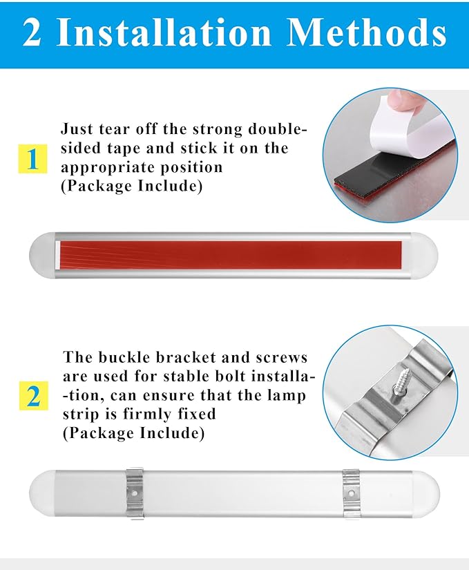 Tallew 12 Pcs 12 Volt LED Strip Lights 12v RV Lights Interior Bar 120LEDs 1500LM Enclosed Boat Trailer Bar with On/Off Switch for Van Cargo Truck Lorry Camper Caravan Motorhome Cabinet