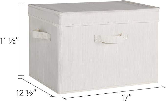 StorageWorks Closet Storage Bin with Lids, Decorative Storage Boxes with Handles, Fabric Storage Bins for Clothes, Jumbo, Mix