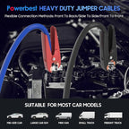 Heavy Duty Jumper Cables - 1 Gauge 30 Feet 900Amp Automotive Booster Jumper Cables with 175A Battery Quick Connect and Permanent Installation kit for Car, SUV and Trucks Battery - (SB175 Gray)
