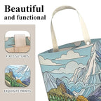 Car Trash Can, Cute Car Trash Bag, Hanging Car Organizer and Storage Bag, Trash Bin for Car Accessories, Vehicle, Travelling, Camping Pastel Mountain Landscape