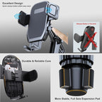 Cup Holder Phone Mount, 2 in 1 Universal Cup Holder Expander with Long Arm 360°Rotation Cup Phone Holder for Car Fits All 4-7