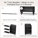 Homsorout Over the Door Hat Rack - 3-Layer Design Hat Organizer Holds 30-36 Hats with 10 Hooks, Ideal Hat Rack for Door, Over