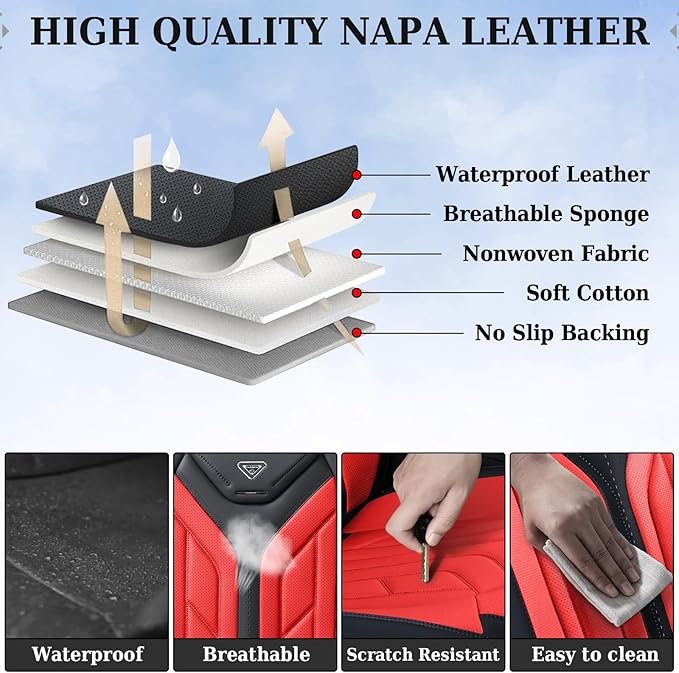 Coverado Seat Covers, Car Seat Covers Front Seats, Leather Seat Covers for Cars, Automotive Seat Covers Car Seat Protector Ca