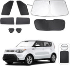 TINGLU Window Shades for Kia Soul 2014-2019 8PCS Accessorie Car Side Full Windows Rear Triangular Windshield Sun Shade Sun UV Rays & Privacy Protection for Camping,Napping,and Relaxing