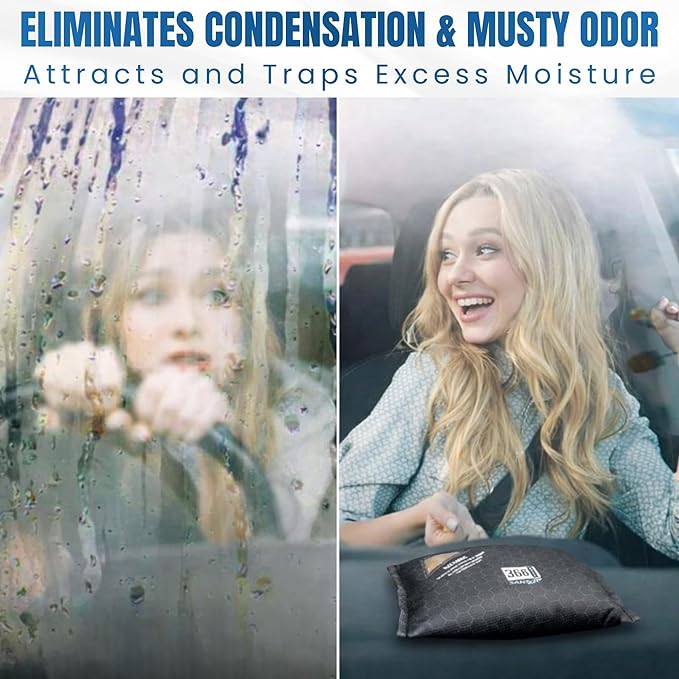 Dehumidifier & Moisture Absorber Bag - Reusable Silica Gel with Color-Changing Indicator - Eliminates Humidity & Musty Odors