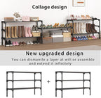 SAN HE Long Shoe Rack-Shoe Organizer 5 Tier Shoe Rack for Closet Front Door Entryway Garage, Stackable Free Standing and Free