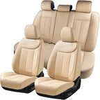 Coverado Car Seat Covers Full Set, Seat Covers Waterproof, Nappa Leather Seat Covers for Cars, Front and Back Car Seat Protec