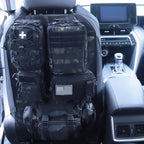 Universal Tactical Car Seat Back Organizer Bag Tactical Molle Vehicle Organizers Panel Vehicle Protector Organizers with 5 Detachable Pouches for Car Truck Ford Jeep (Model B-Black camo)