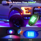 16 Pods RGB LED Rock Lights for Trucks Pickup Golf Cart Offroad RV UTV ATV SUV, Waterproof Multicolor Underglow Kit for Cars with APP Music Mode, Vehicle Underbody Light Underneath Accent 12V