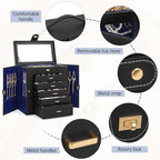 AKOZLIN Huge Jewelry Box Organizer Functional Large Leather Jewelry Storage Case for Women Girls Ring Necklace Earring Bracel