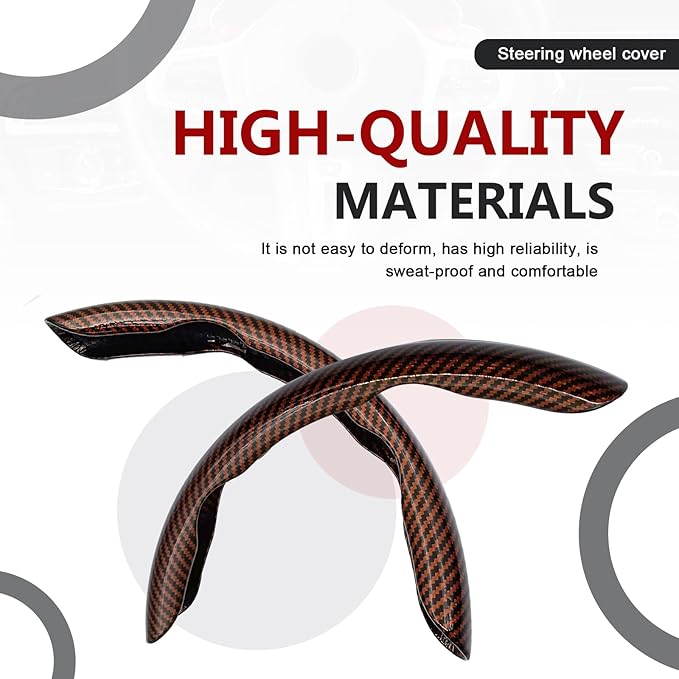 3pcs Universal Carbon Fiber Steering Wheel Cover - Anti-Slip & Segmented Design, Universal 99% Durable Steering Wheel Protect