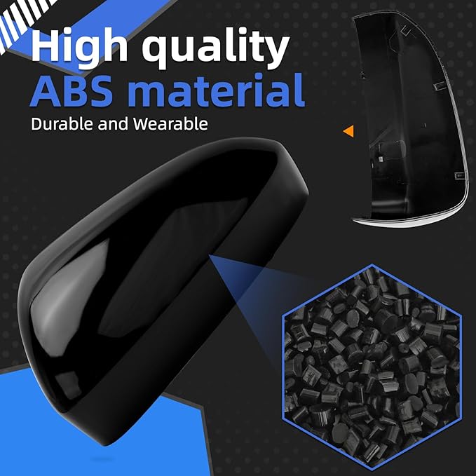 Driver Side Mirror Cover Replacement for Ford Fusion 2013 2014 2015 2016 2017 2018 2019 2020 2021 2022 - Left Side Mirror Covers, Rear View Mirror Cap Accessories Without Lamp, Black