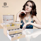 Dajasan Jewelry Organizer Box, Jewelry Holder Organizer Box, PU Leather Jewelry Box, Gift Idea for Valentine's Day, Birthday,