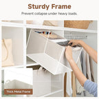 StorageWorks Storage Bins, Shelves Baskets for Organizing, 45L Extra Large Fabric Closet Organizers with Handles, Metal Frame