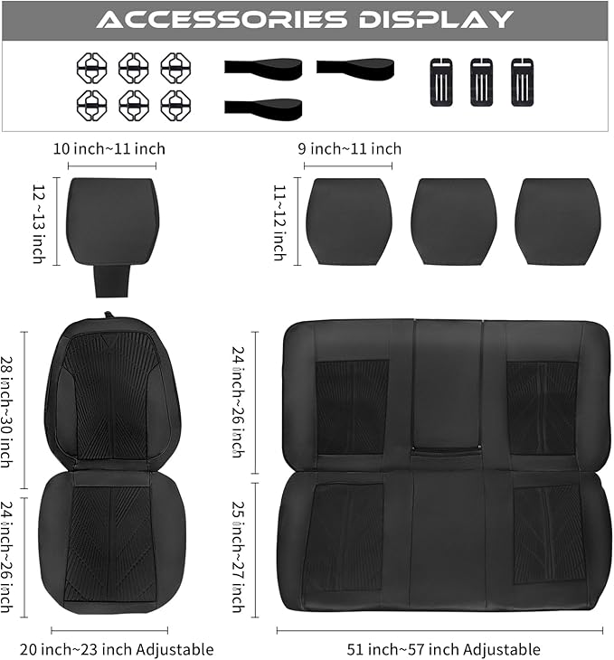 CAR PASS Leather Oxford Car Seat Covers Full Set, All-Weather Non-Slip Durable, Universal Fit for SUVs Sedans Trucks Vans Aut