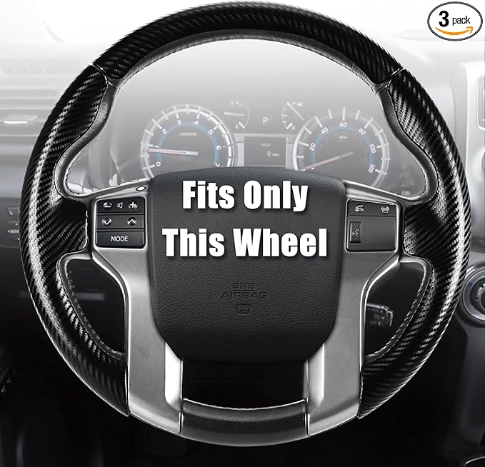 Aimato Customized Steering Wheel Cover for Toyota Tacoma 2012-2023/4Runner 2010-2024/Tundra 2014-2021/Sequoia 2014-2022 Thin,Anti-Slip,Scratch-Resistant Exclusive Car Accessory for Toyota