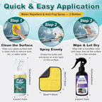 Anti-Fog and Rain-Repellent Spray Kit – Fast-Acting Defogger and Waterproof Spray for Clear Vision, Easy Spray for Car Windsh