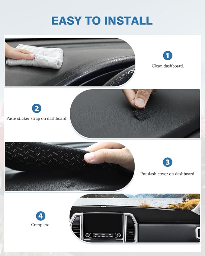 FIILINES Dash Cover for Nissan Titan for 2016-2024, Dashboard Mat Cover Titan Accessories Sunshade Nonslip Mesh Protector No 