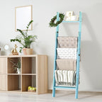 Honest Blanket Ladders for The Living Room, 6-Tier Blanket Holder, Wall-Leaning Blanket Rack, Ladder Shelves, Wooden Quilt La