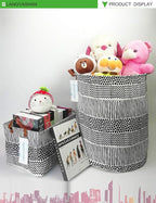 LANGYASHAN Rectangular Storage Bin Collapse Canvas Fabric Cartoon Storage Basket with Handles for Organizing Home Kitchen Boy
