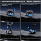 Vacuum Magnetic Car Phone Holder for Magsafe, Hands-Free 360° Adjustable Suction Cup Phone Mount for Car/Gym/Mirror/Smooth Surface, Compatible with iPhone & Android (Black)