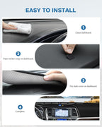 FIILINES Dash Cover for Toyota Highlander 2014-2019, Dashboard Mat Cover Sunshade Nonslip Mesh Protector No Glare Highlander 