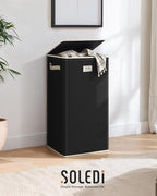 SOLEDI Laundry Hamper with Lid 100L Large & Tall Collapsible Laundry Basket, Clothes Hamper with Bag Removable Easy to Carry,