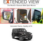 Custom Blind Spot Mirrors- Compatible with 2018-Present Jeep Wrangler | blind spot mirrors compatible with Jeep Wrangler JL 2018- Present | Blind Spot Mirrors - 2 Piece Set (Left & Right)