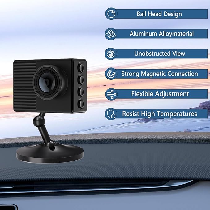 for Garmin Dash Cam Mount,Aluminum Magnetic Instrument Panel Bracket,Compatible with Garmin Mini/Mini 2/Mini 3/45/46/47/55/56/57/65W/66W/67W/Tandem/ X110/X210/X310 etc (8.55mm/11mm Ball Heads)