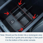 JDMCAR Compatible with Toyota 4Runner Accessories 2010-2024 Center Console Organizer,Insert ABS Black Materials Compartment Divider