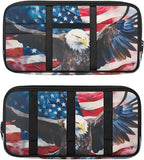 American Flag Car Sun Visor Organizer Multi-Pocket Visor Organizer Storage Pouch 11.81 x 5.9 Inch Car Sun Storage Pocket with Zipper