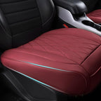 CAR PASS 2 Pack Leather Front Car Seat Covers, Bottom Seat Covers Full Wrapped with Storage Pocket, Anti-Slip Leather Seat Pr