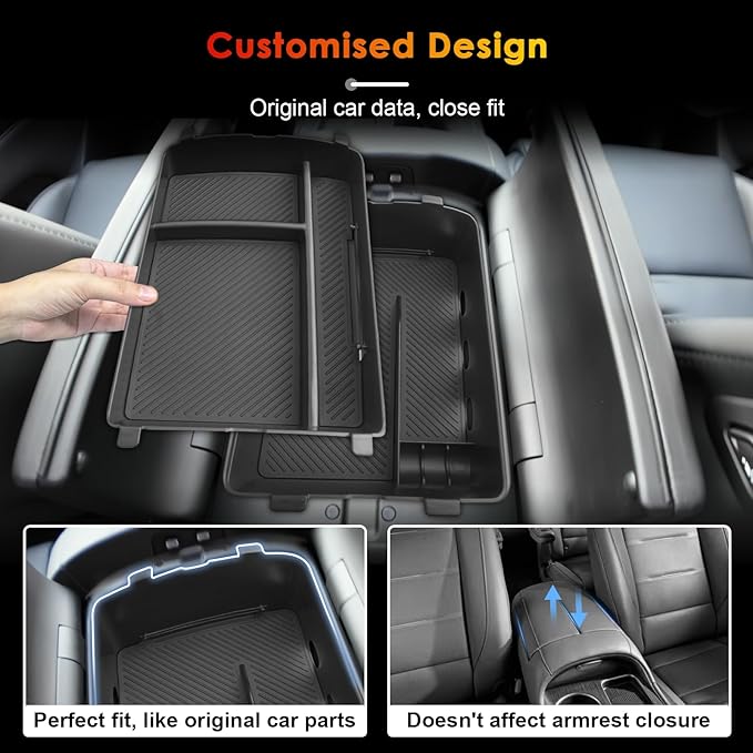 for 2026 Hyundai Palisade Center Console Organizer ONLY for 2026 Palisade Hybrid Calligraphy 7-Seater Armrest Box Secondary Storage Accessories (2026 Palisade Upper & Lower Console Organizer)