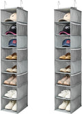 Berdeng Hanging Shoe Organizer for Closet with Side Mesh Pockets，Hat Racks for Baseball Caps，Shoe and Hat Holder & Storage，8-