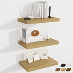Fun Memories 12 Inch Deep Floating Shelves for Wall, 20 Inch Long Wall Mounted Storage Shelf with Invisible Brackets, 3 Pack 
