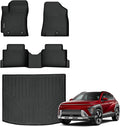 Auxko All Weather Floor Mats Cargo Mat for Hyundai Kona Not for EV 2024 2025 2026 TPE Liners Accessories Guard Odorless Anti-Slip Floor Liners Trunk Liner for 2024 2025 2026 Hyundai Kona
