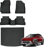 Auxko All Weather Floor Mats Cargo Mat for Hyundai Kona Not for EV 2024 2025 2026 TPE Liners Accessories Guard Odorless Anti-Slip Floor Liners Trunk Liner for 2024 2025 2026 Hyundai Kona