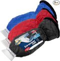SCRUBIT [3 Pack Ice Scraper with Glove - Car Windshield Scraper for Ice and Snow w/Fleece Mitt - Scrape and Remove Snow While Staying Warm - Waterproof Car Scraper Snow Brush (Black, Blue, Red)