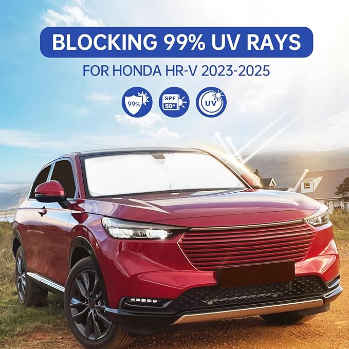 6PCS Car Window Shades for Honda HR-V 2023-2025, Window Covers for VEZEL Windshield Side Rear Windows, Full Set Privacy Protection Car Sunshade with UV Blocking for Camping Napping