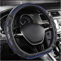 Yourkar Car Steering Wheel Cover, 15 Inch Leather D-Shaped Comfy Grip Steering Wheel Protector, Anti-Slip Steering Wheel Cove