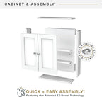 MCS 23x18 White Medicine Cabinet Organizer, Wall Mounted 2-Door Bathroom Cabinet for Over-The-Toilet Storage, Bathroom Furnit