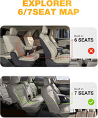 3W Floor Mats Custom Fit for 2020-2023 2024 2025 Ford Explorer 7 Passenger, All Weather TPE Full Set Car Accessories Floor Liner Including 3 Rows Car Mats (Includes Explorer Hybrid)