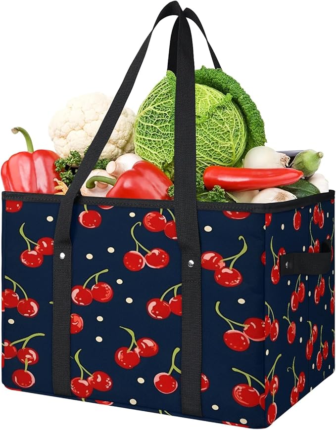 Reusable Grocery Bag Foldable Shopping Tote Bag with Handles Reusable Shopping Bags Large Kitchen Grocery Bags
