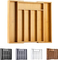 Bellsal Silverware Organizer Kitchen Drawer Organizer Expandable Bamboo Utensil Holder Cutlery Tray for Kitchen Utensil and F
