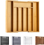 Bellsal Silverware Organizer Kitchen Drawer Organizer Expandable Bamboo Utensil Holder Cutlery Tray for Kitchen Utensil and F